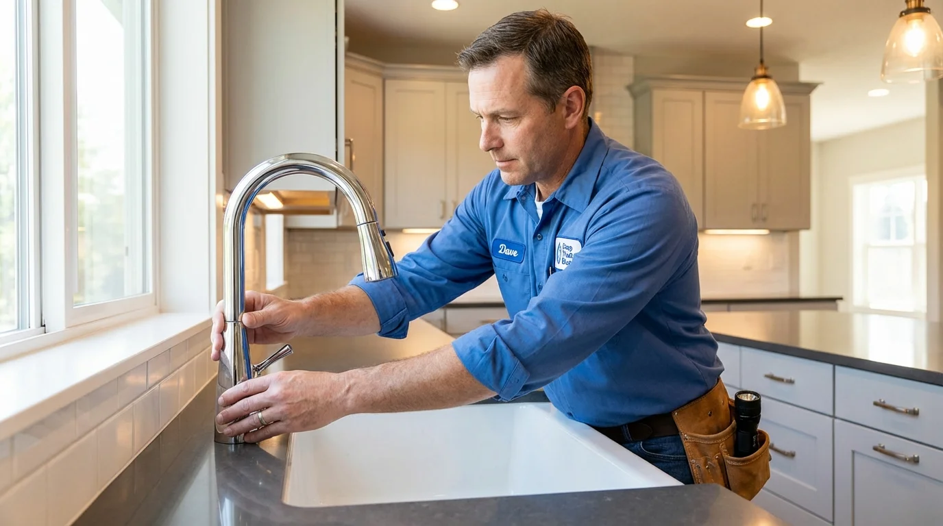 Kitchen faucet installation by Johns Plumbing LLC in Cedar Grove